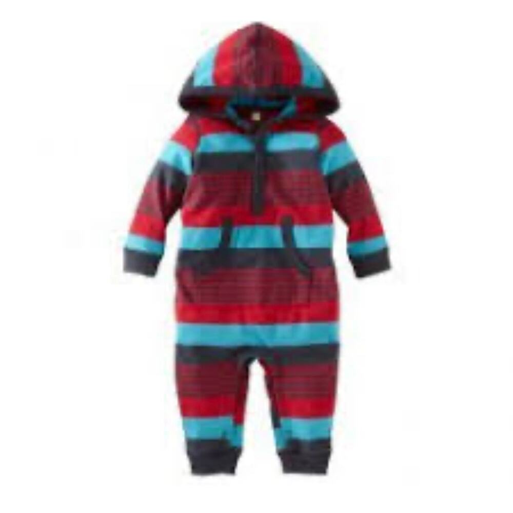 Tea collection stripe hooded romper